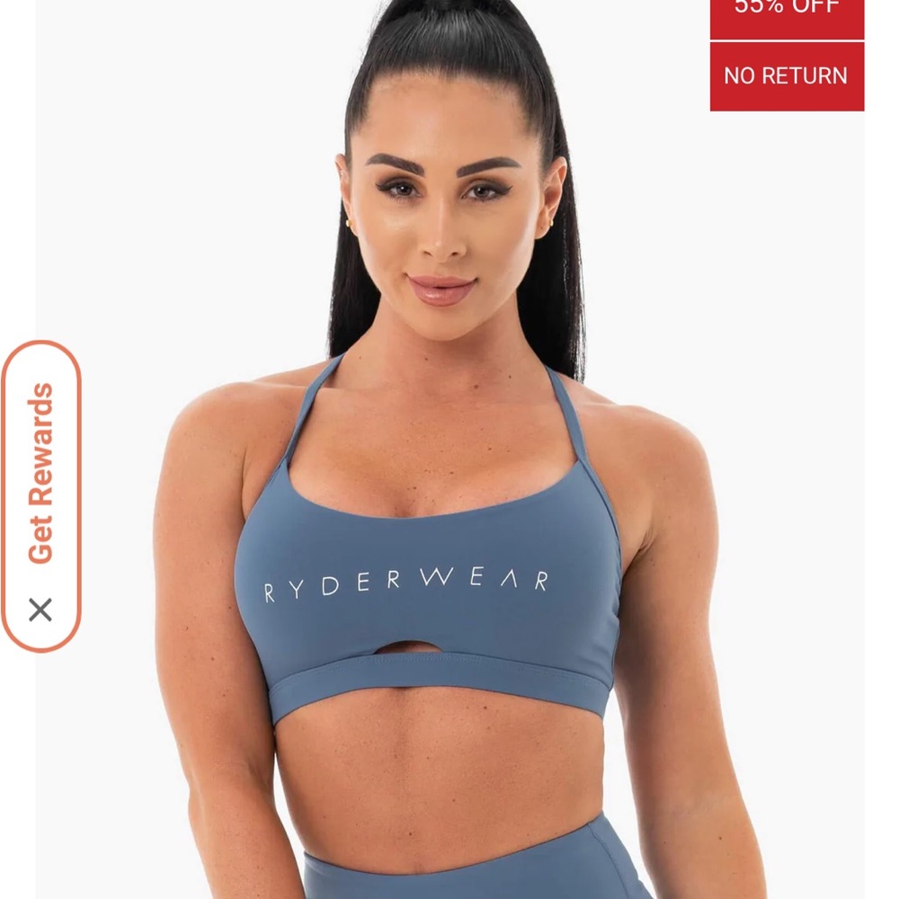 Ryderwear baby blue cut out sports bra